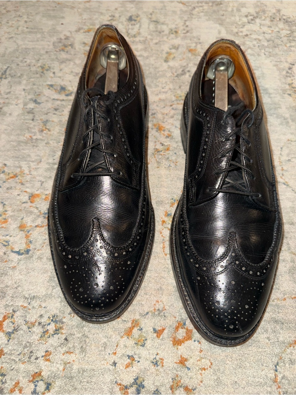Florsheim Black Leather Wingtip Oxfords